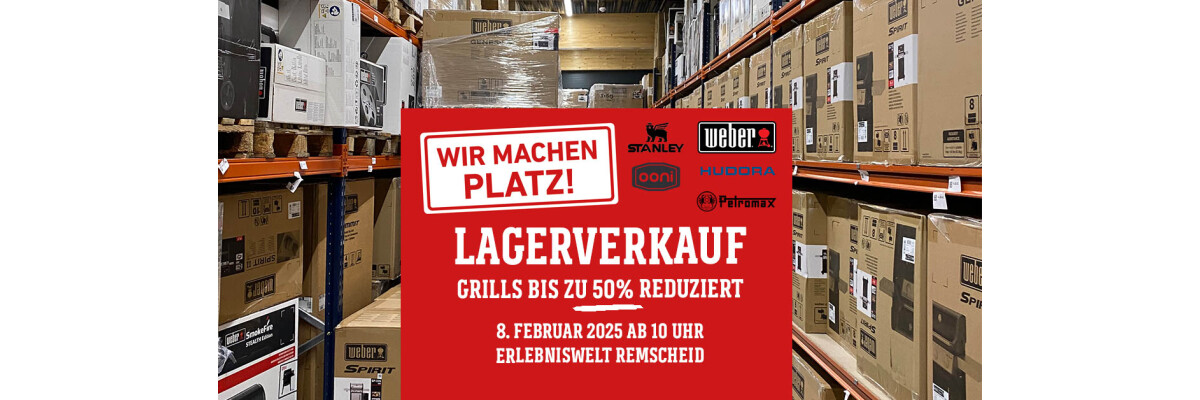 Großer Outdoor-Lagerverkauf in der Grillardor Erlebniswelt Remscheid - 
