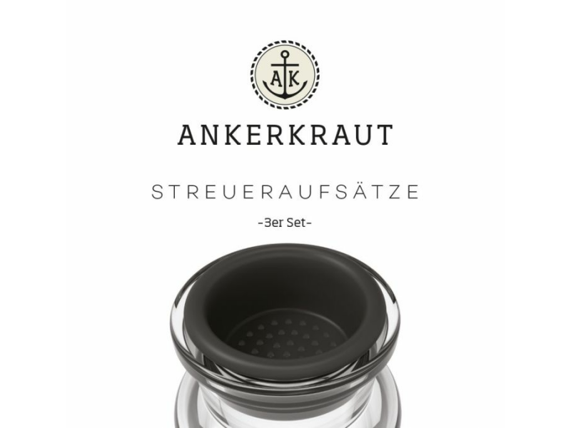 Ankerkraut Korkenglas Streuaufsatz, 3er-Set