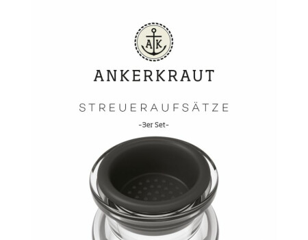 Ankerkraut Korkenglas Streuaufsatz, 3er-Set