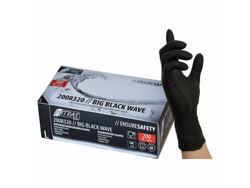 Einmalhandschuhe Nitril Black Gr&ouml;&szlig;e XL 200 St&uuml;ck