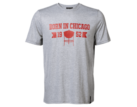 Weber Born in Chicago T-Shirt GRAU