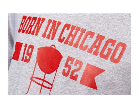 Weber Born in Chicago T-Shirt GRAU