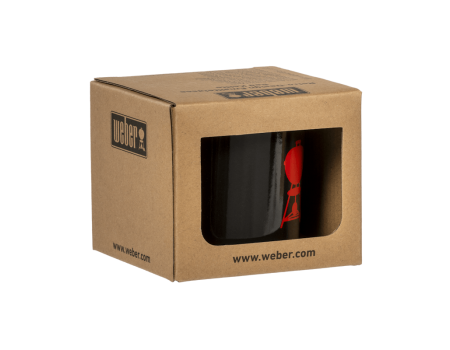 Weber Retro Emaille Tasse mit rotem Kettle